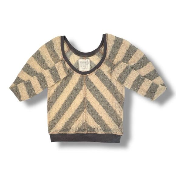 We The Free Striped Sheer Lightweight Top Size Large - Picture 1 of 5